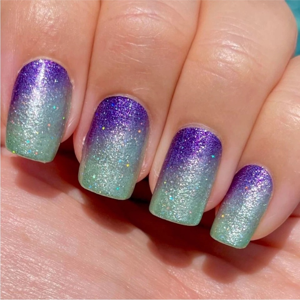 *Retired* Color Street: Mi Little Obsession | Mint Green Purple Gradient Glitter - Picture 8 of 16